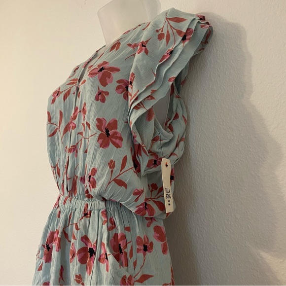 Billabong Womens Size Medium Ruffle Up Floral Romper With Open Back New With Tag - Picture 6 of 11